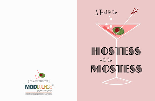 Toast to the Hostess with the Mostess Vintage Martini Card