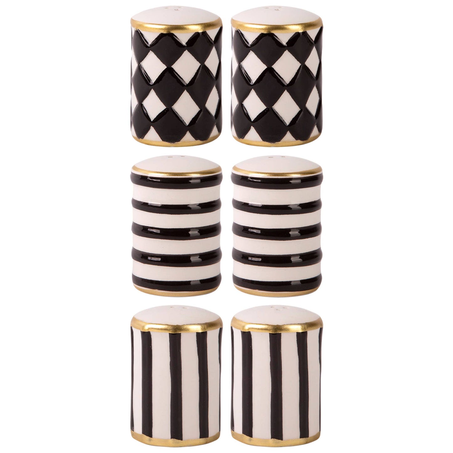 Black and White Salt & pepper Shakers
