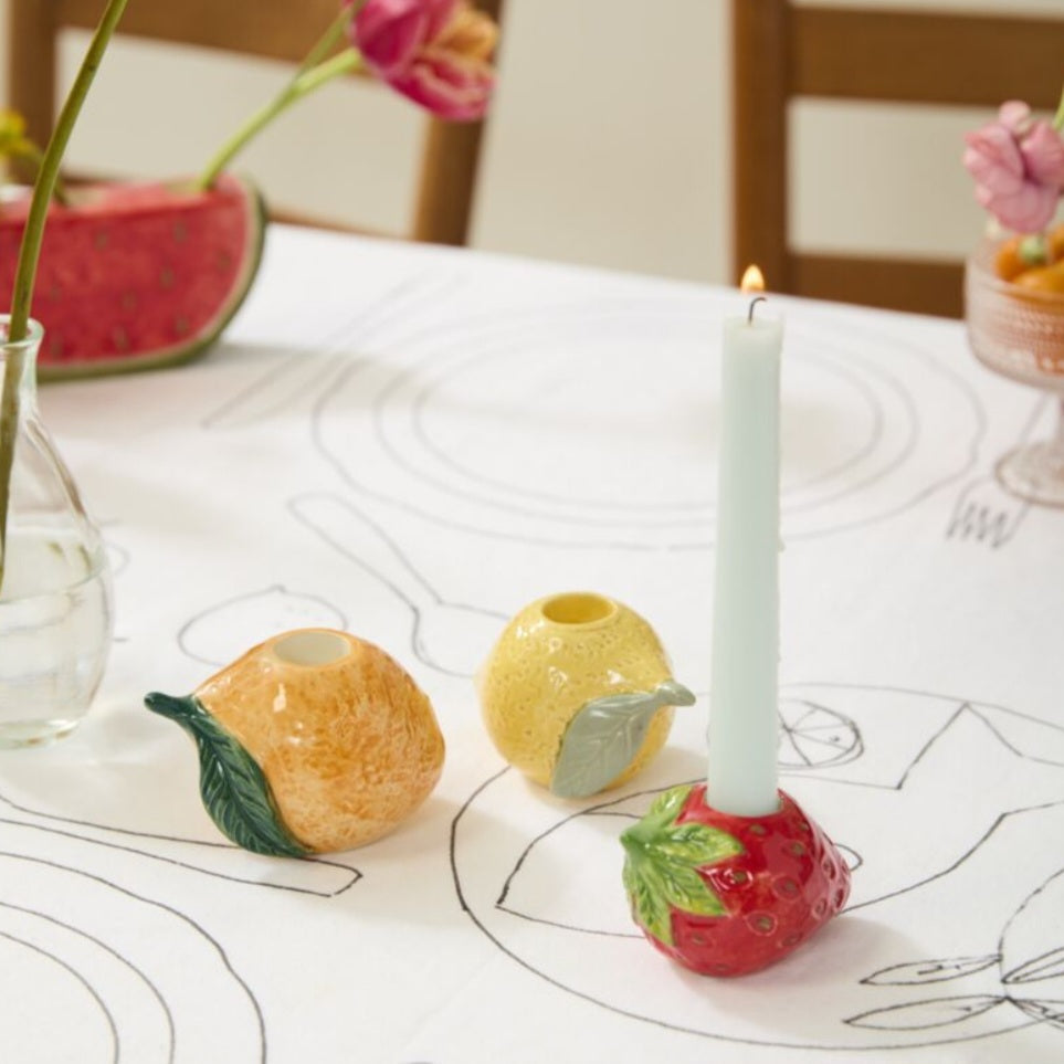 Orange Fresh Fruit Candle Holder