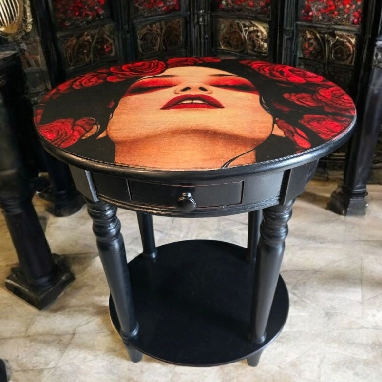 Gothic Gaze Side Table and Accent Mirror