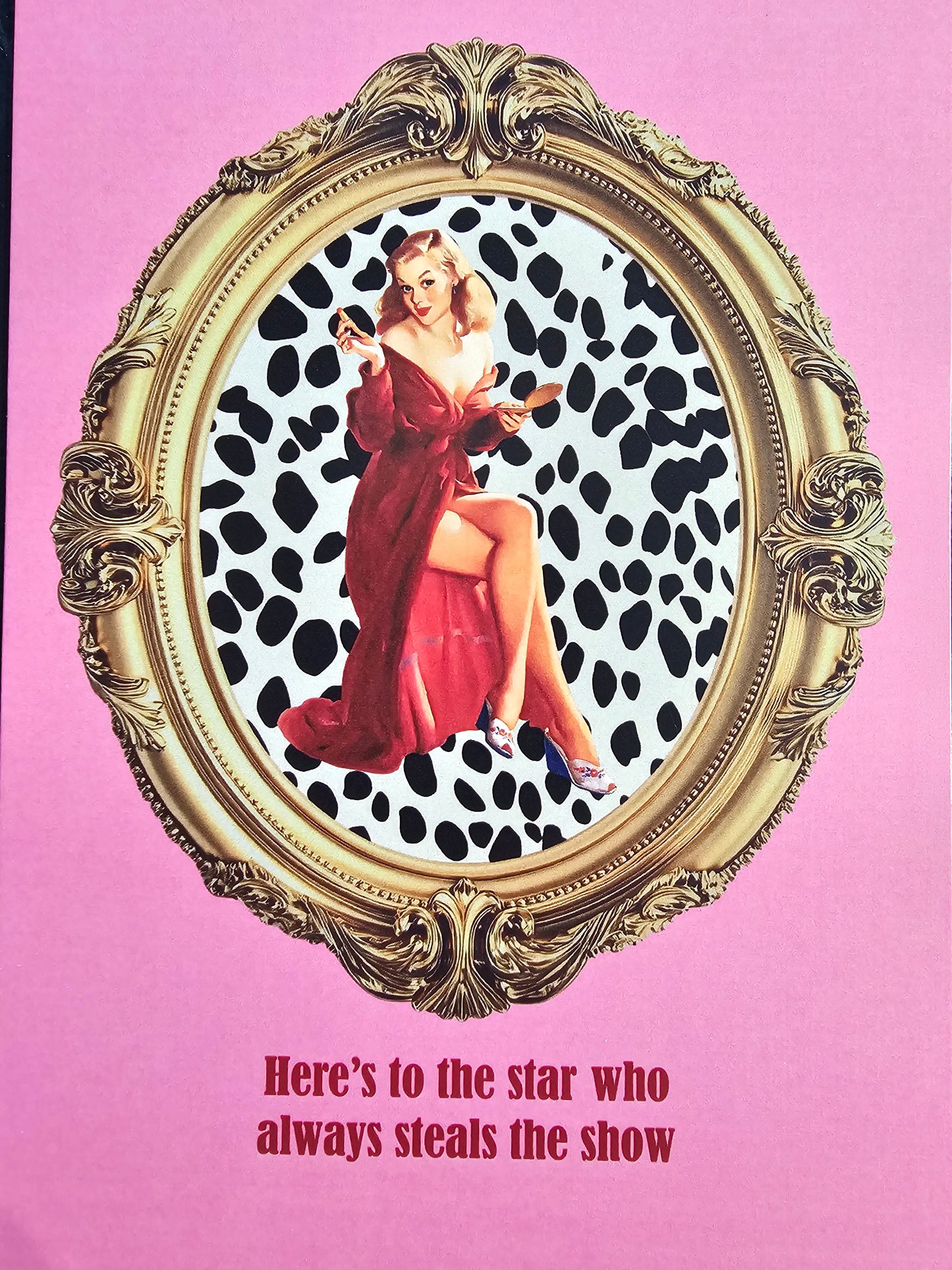 Leopard Luxe Pin-Up Girl Card