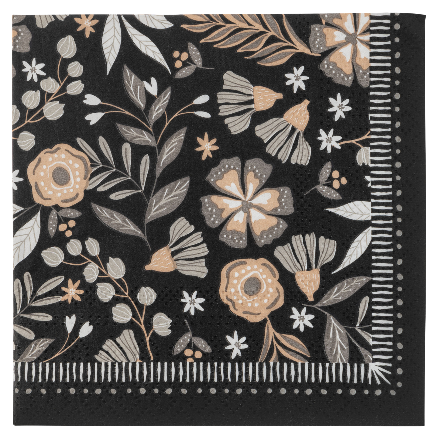 Floral Charcoal - Cocktail Napkins