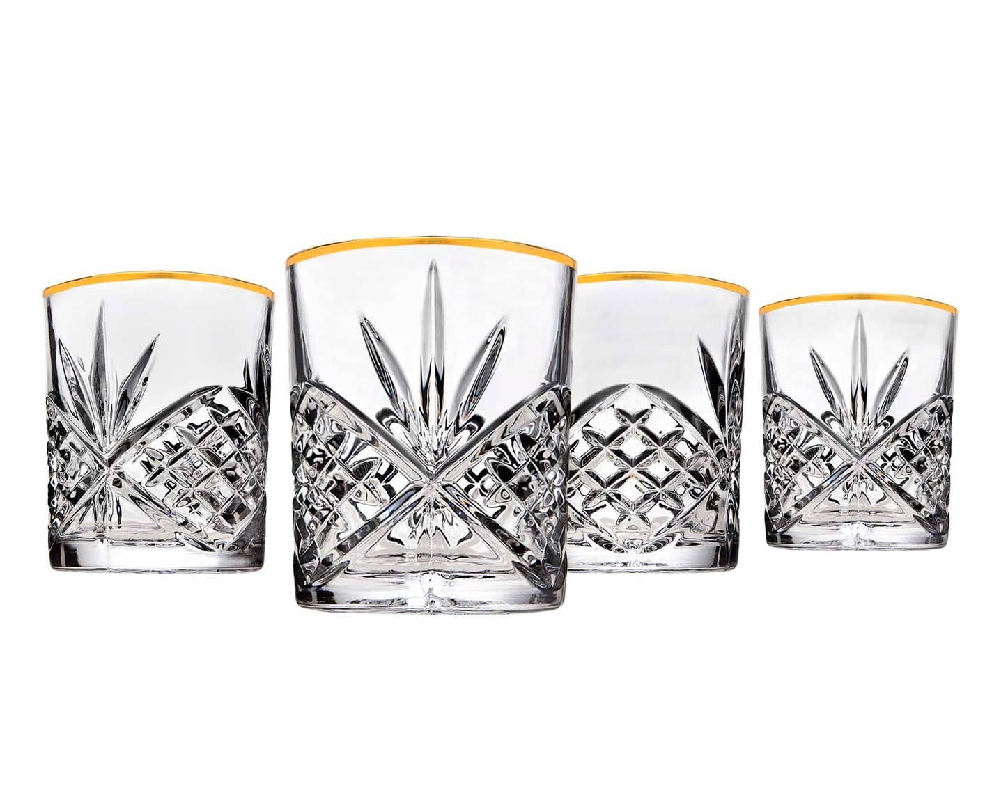 Gold Rimmed Crystal Highball Glasses
