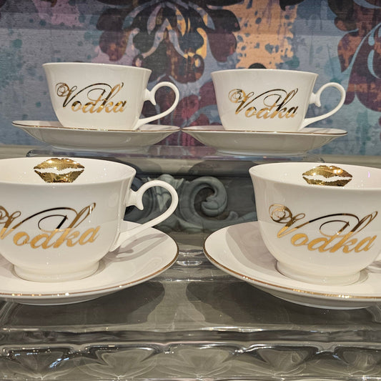 Vodka tea cup and saucers