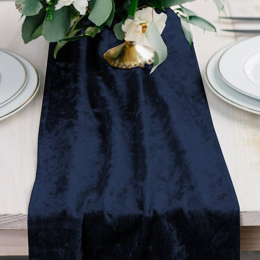 Velvet Table Runner - Navy Blue
