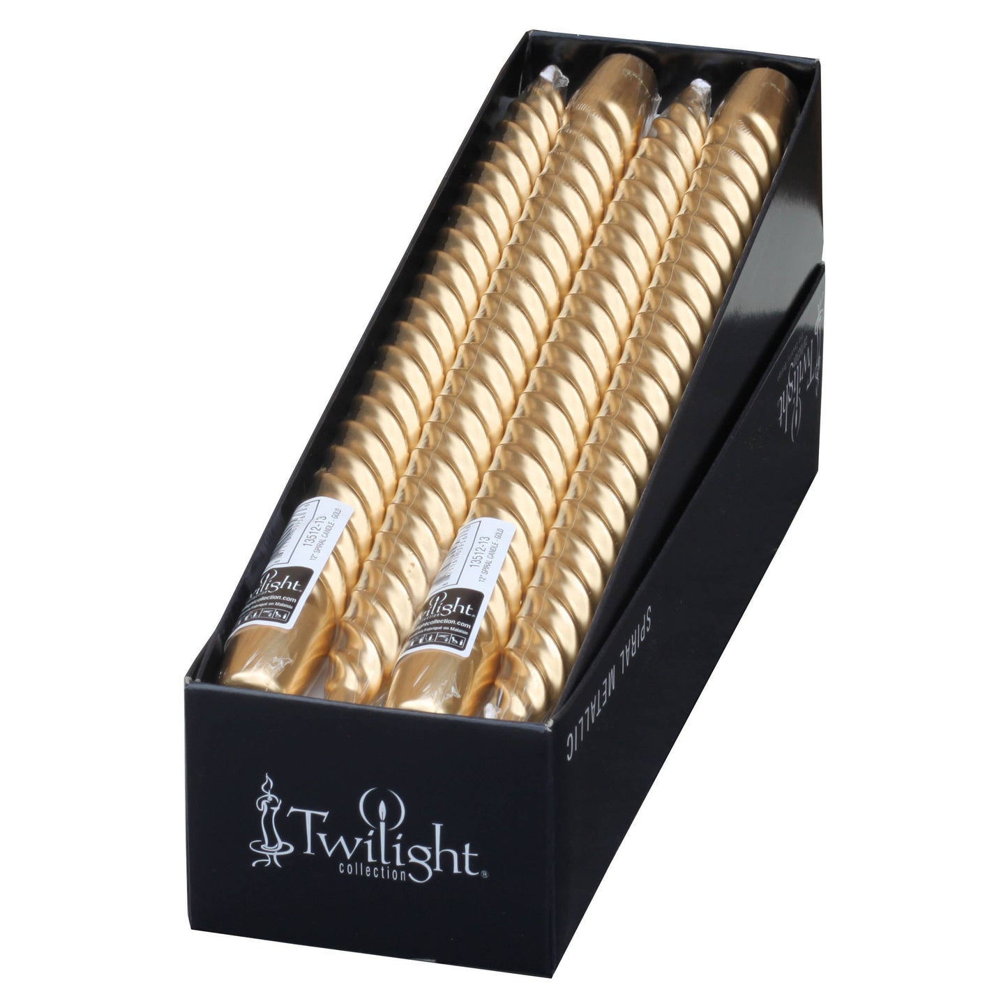 Gold Spiral Metallic Taper Candle