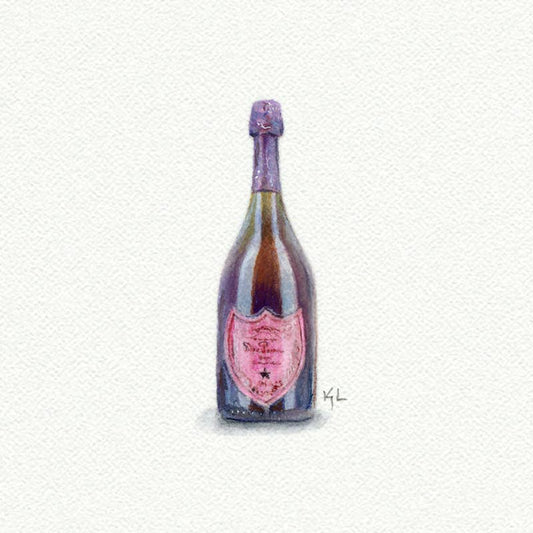 Dom Perignon Champagne Miniature Watercolor Print