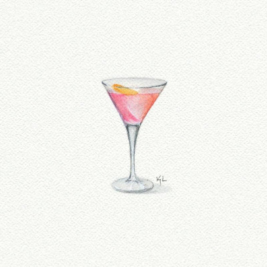 Cosmopolitan Miniature Watercolor Painting - Art Print