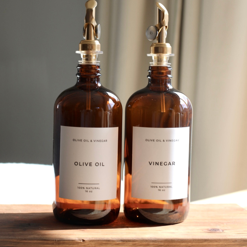 Olive Oil Glass Amber Bottles