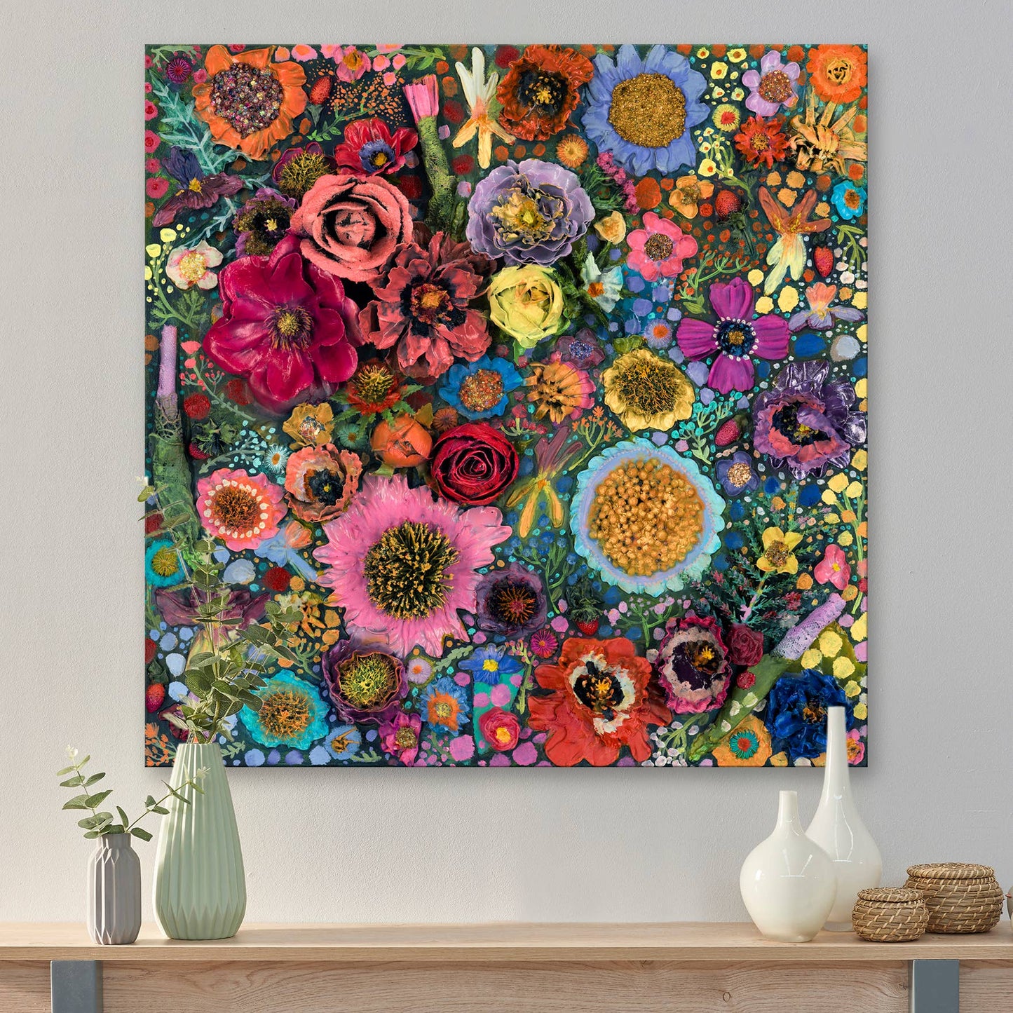 Flower Blossoms Stretched Canvas