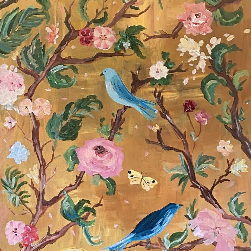 Blue Birds Chinoiserie Greeting Card