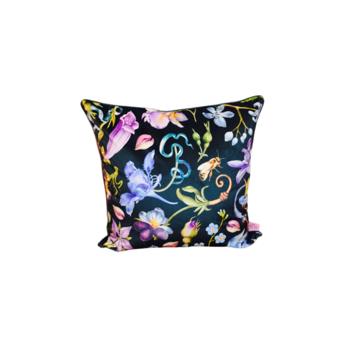 Velvet Jewel-Toned Floral Pillow
