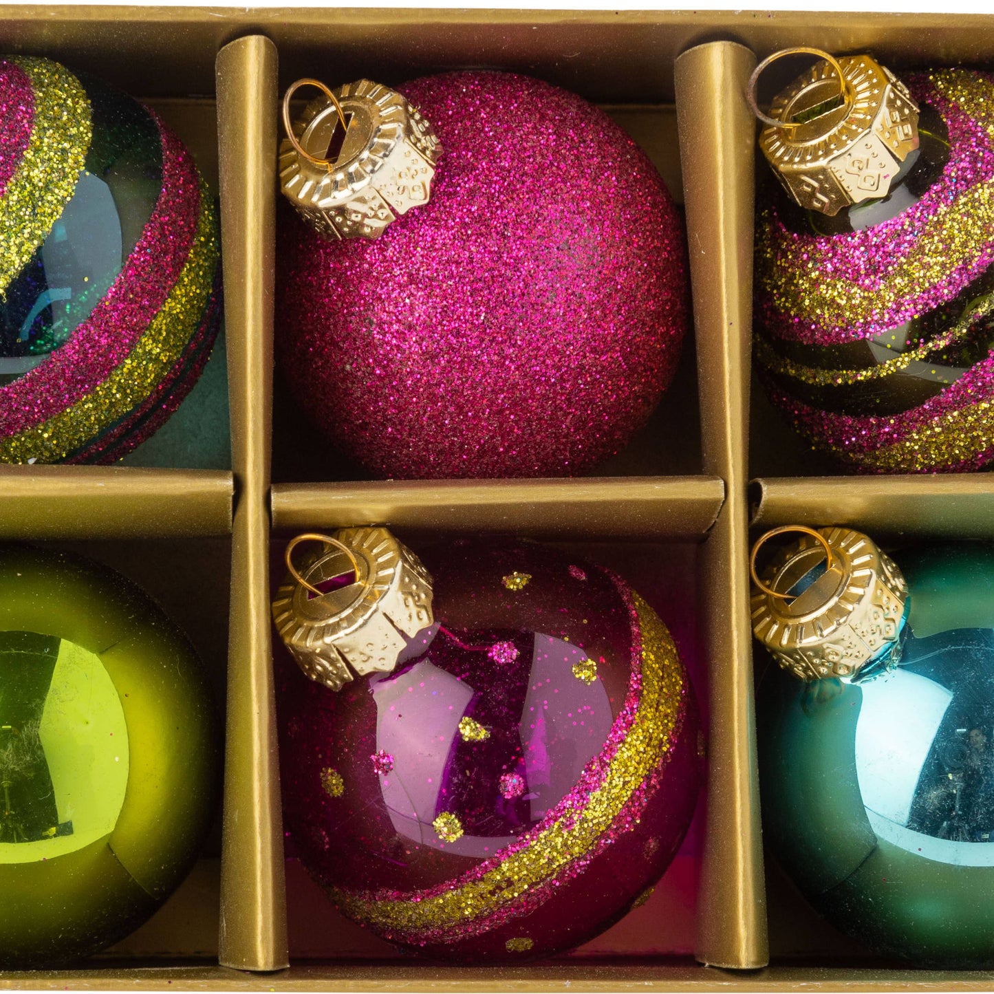 Mini shiny & glittery ball ornaments