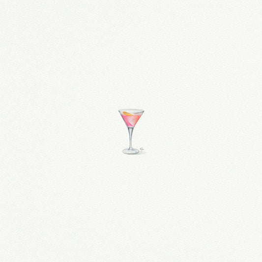 Cosmopolitan Miniature Watercolor Painting - Art Print