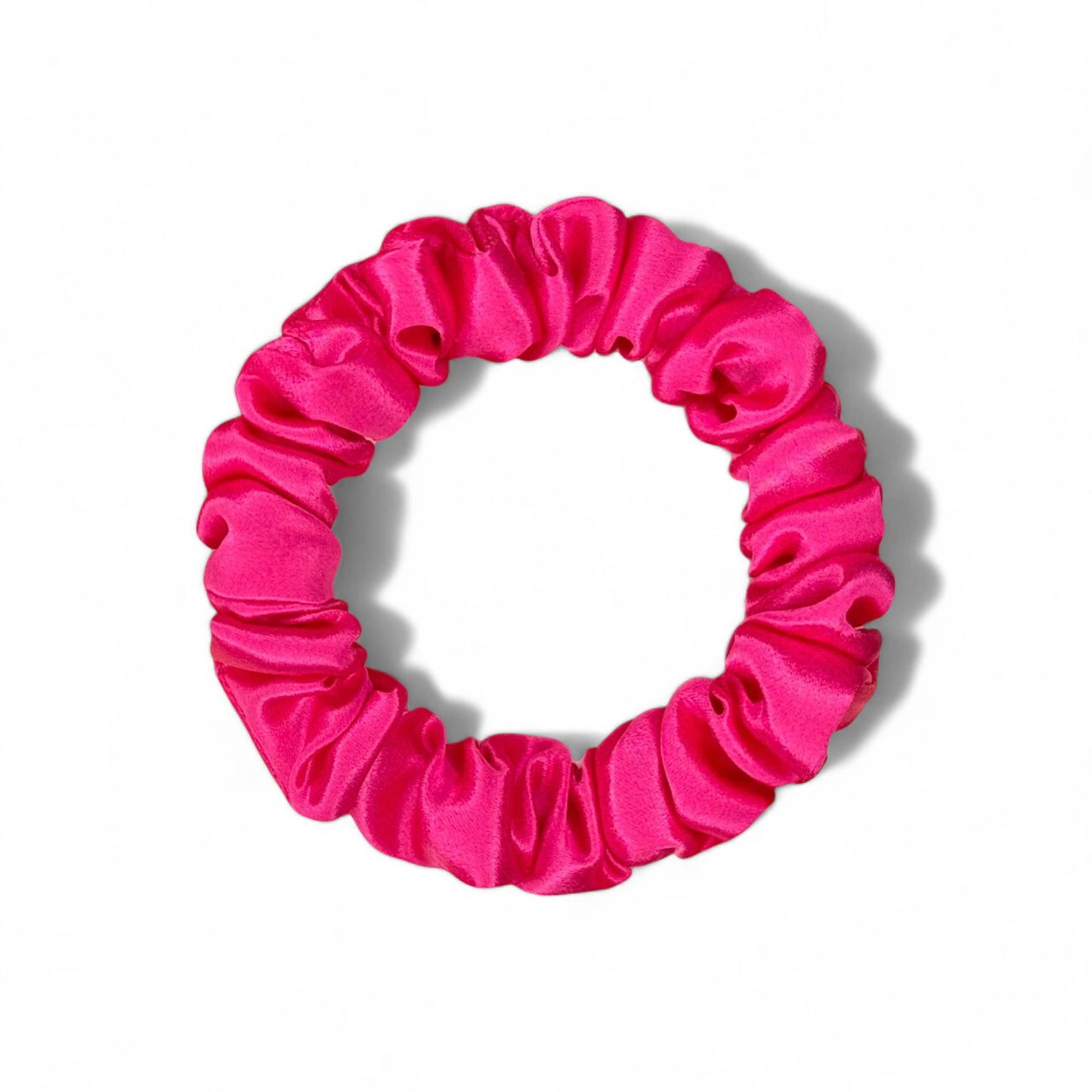 Silk Mini Scrunchie - Fuchsia