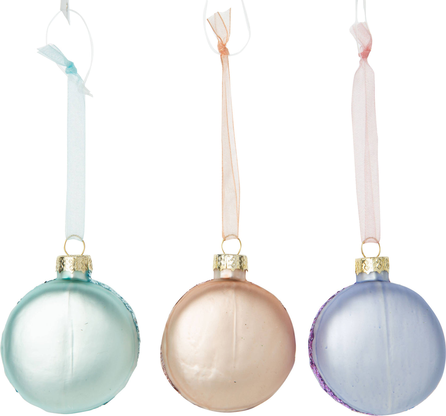 Macaroon Blown Glass Ornaments