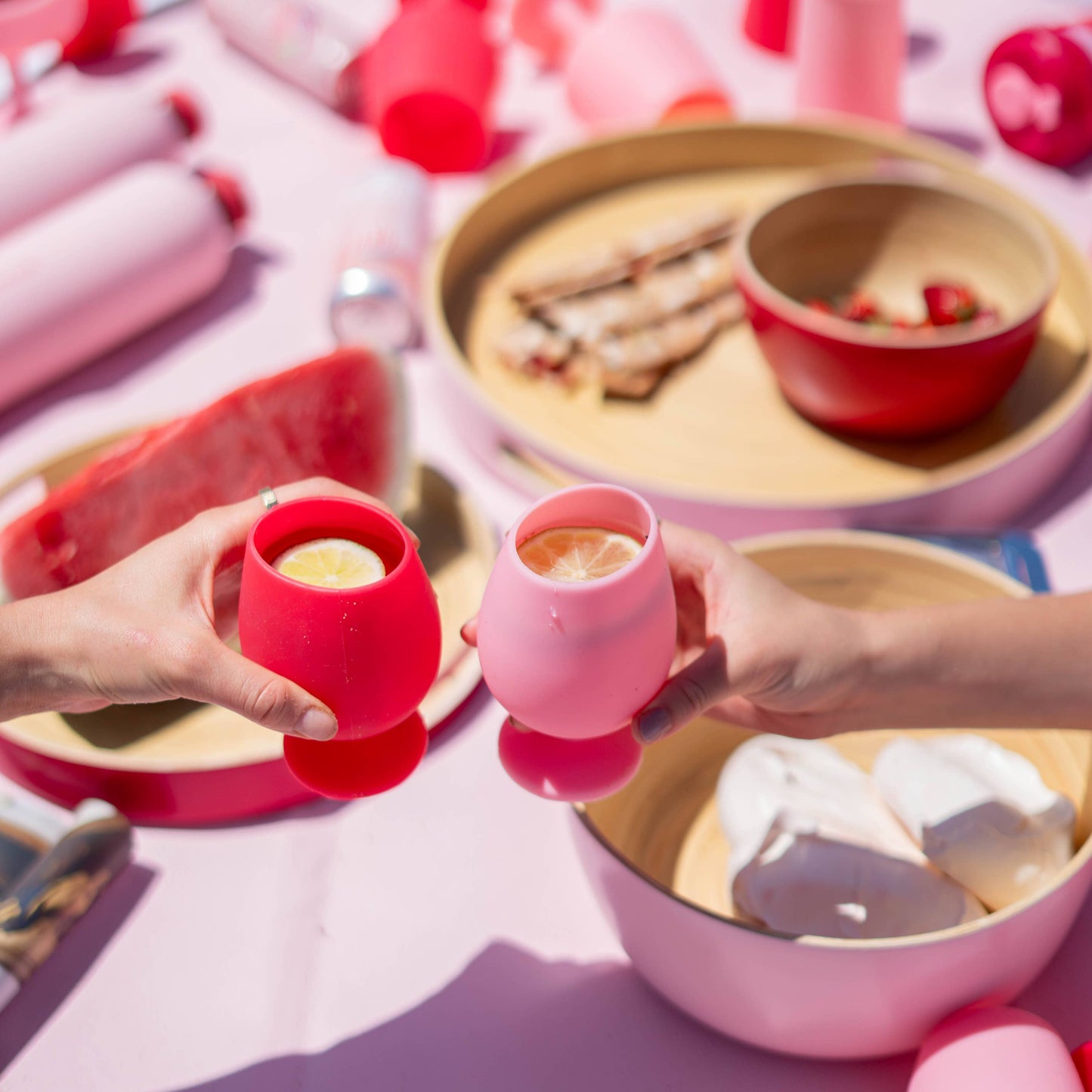 Cherry + Blush Stemm Unbreakable Wine Glasses