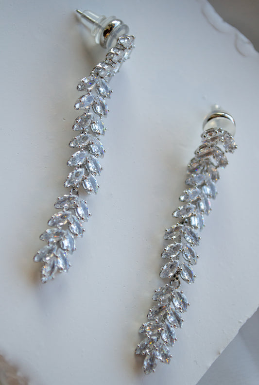 Silver Crystal Pedal Earings