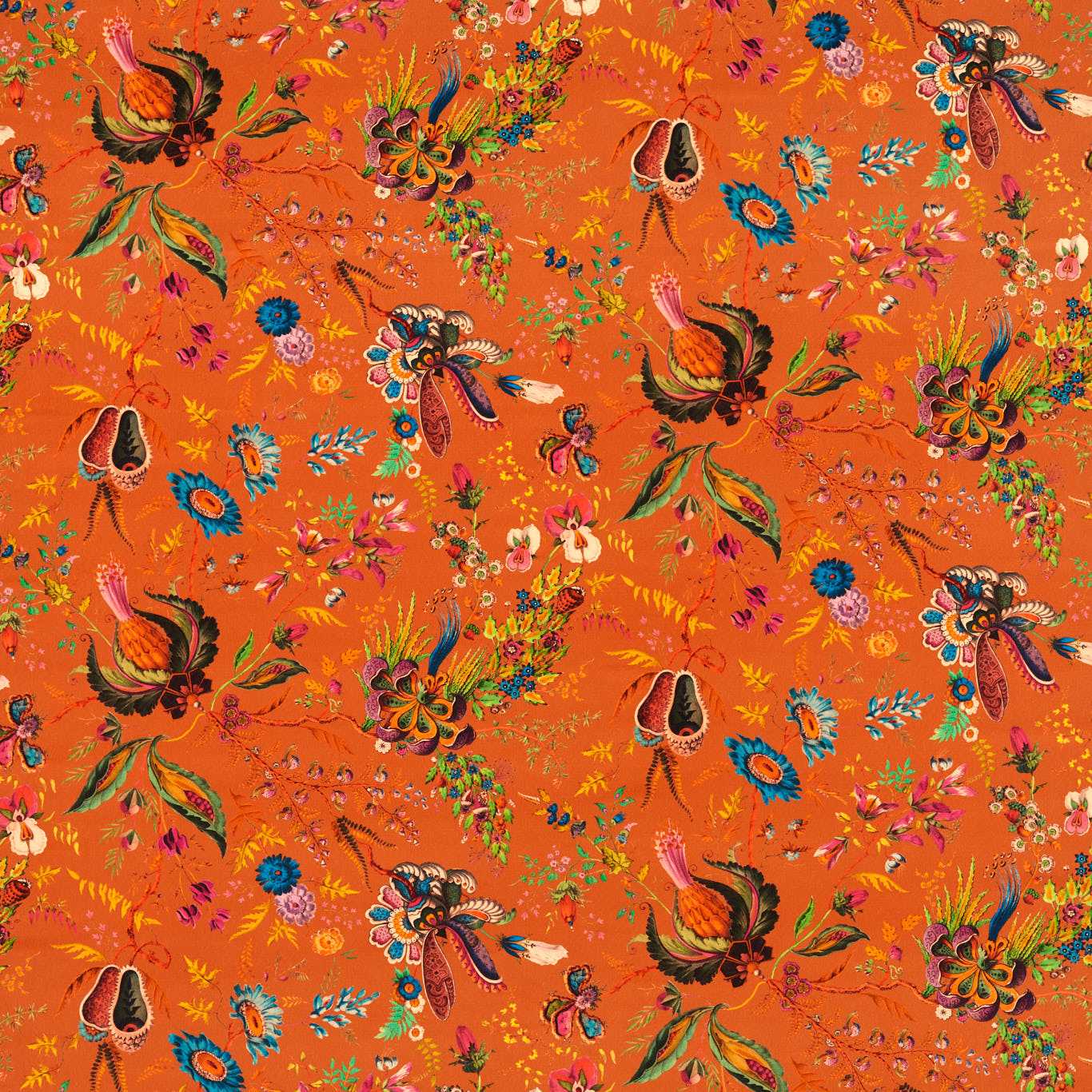 Wonderland Floral Velvet Fabric - Harlequin