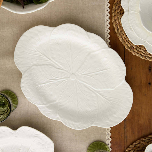 Le Jardin White Cabbage 3-D Oval Platter