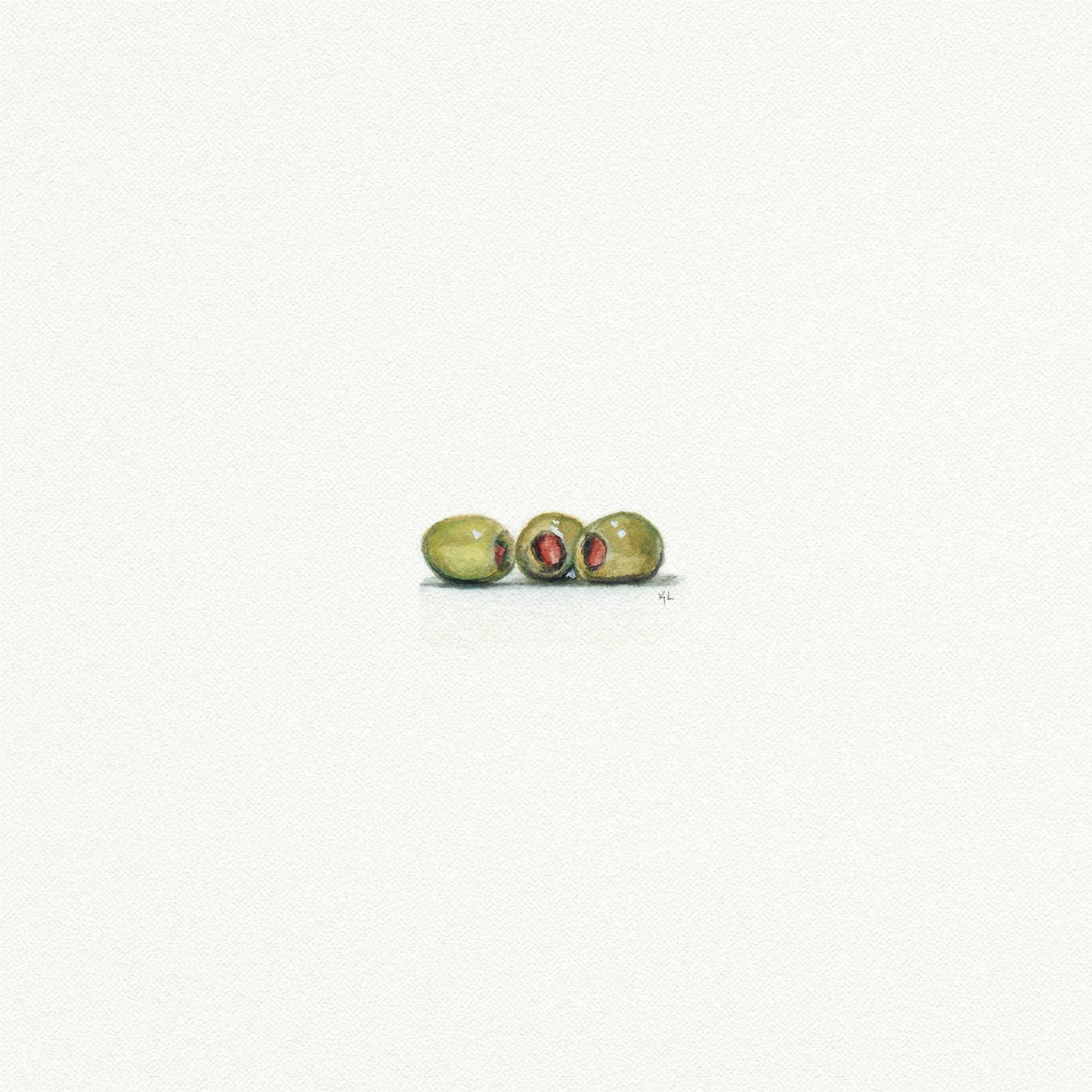 Olives Miniature Watercolor Painting - Art Print