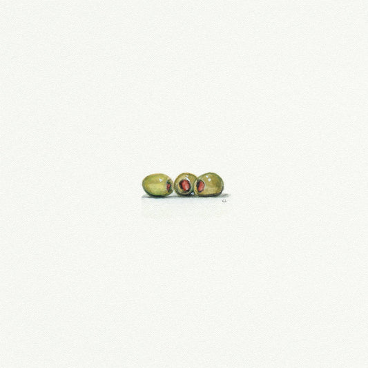 Olives Miniature Watercolor Painting - Art Print