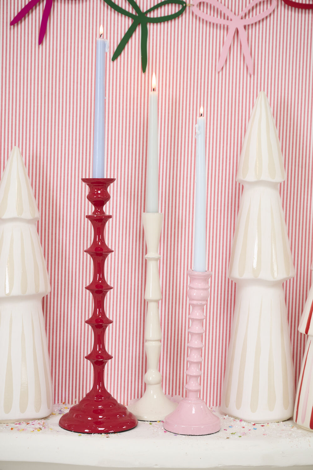 Pink Candy Coated Candle Holder