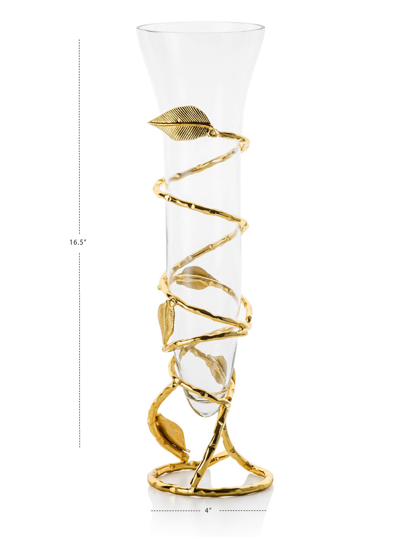 Gold Leaf Vase with Removable Glass