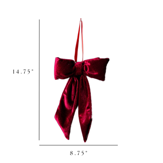 Bows Red Velvet Fabric