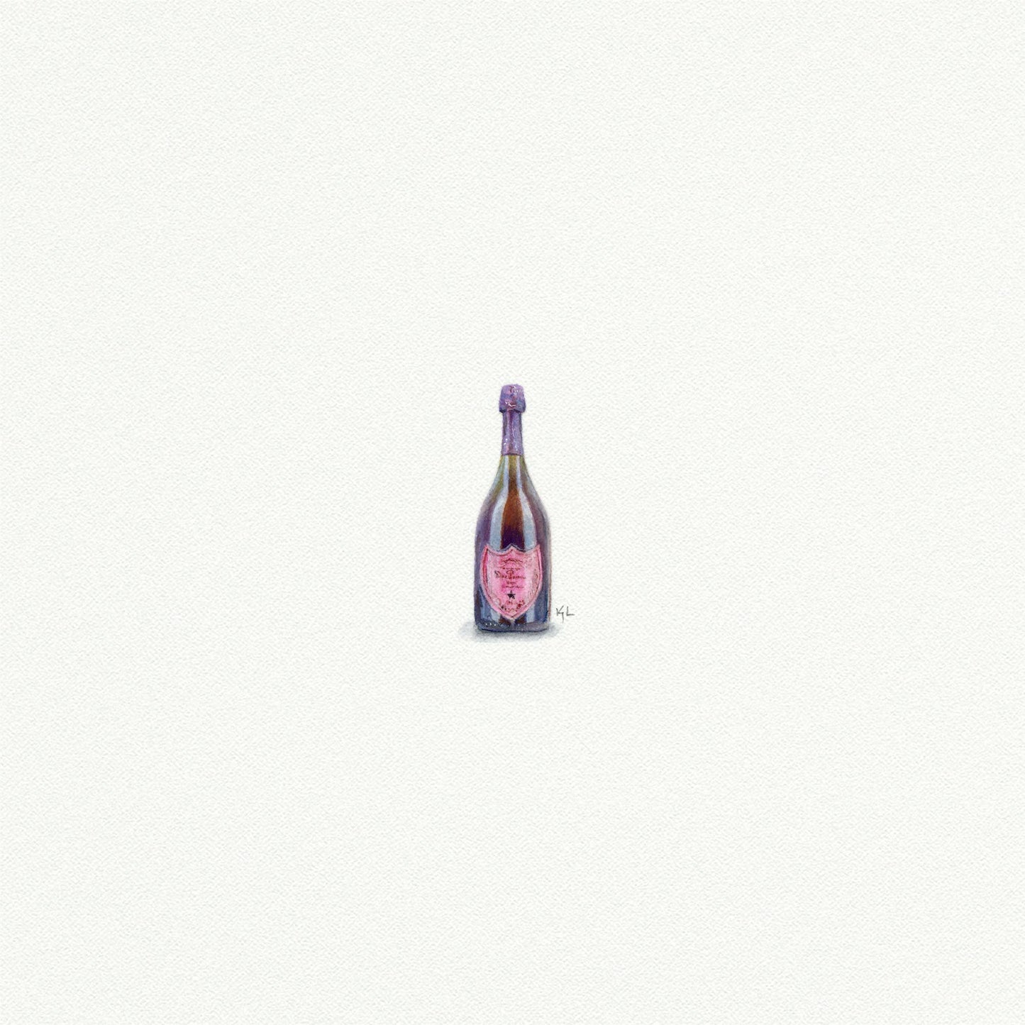 Dom Perignon Champagne Miniature Watercolor Print