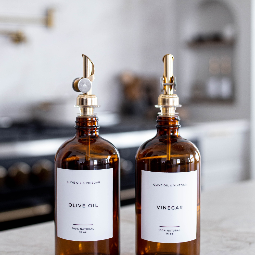 Olive Oil Glass Amber Bottles