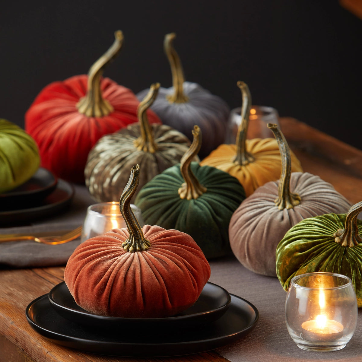 Large Harvest Velvet Pumpkin