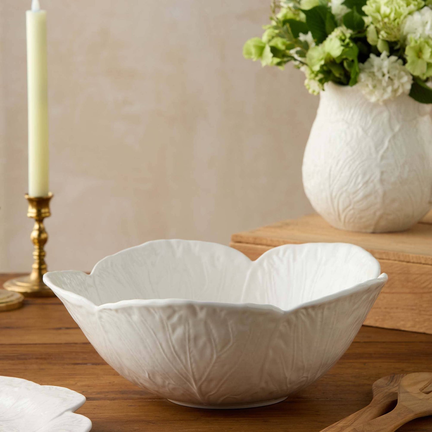 Le Jardin White Cabbage 3-D Deep Bowl