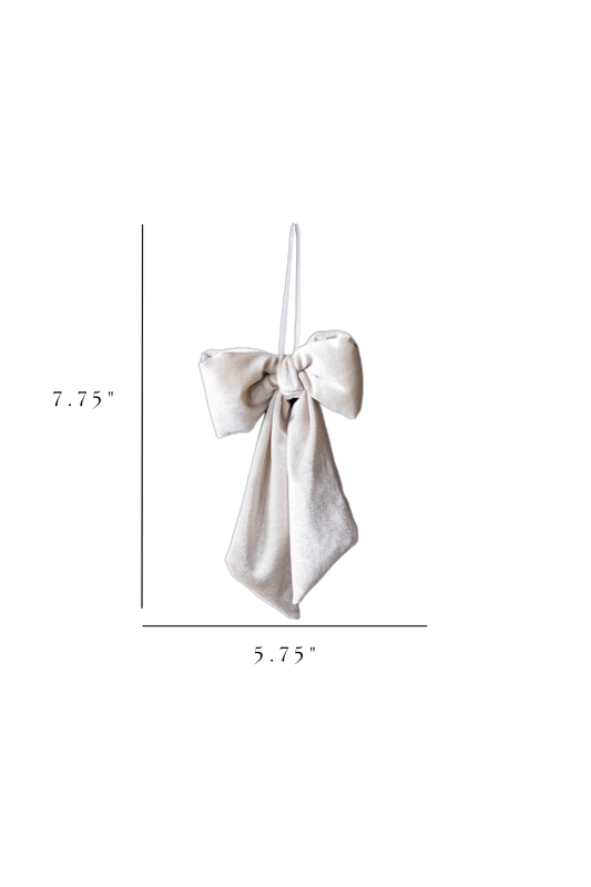 Bows Cream Velvet Fabric