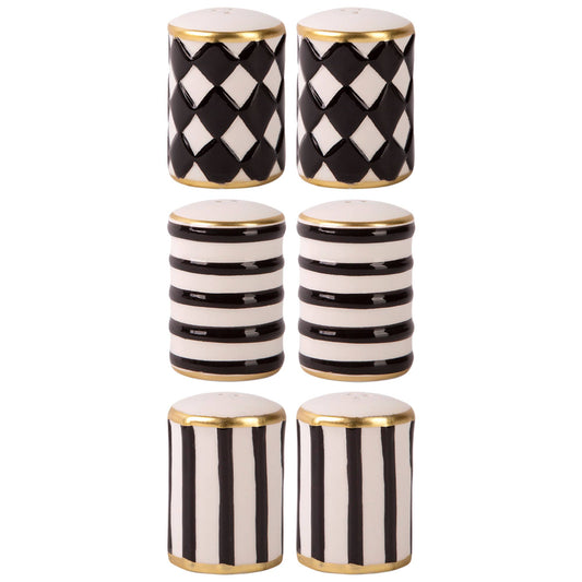 Black and White Salt & pepper Shakers