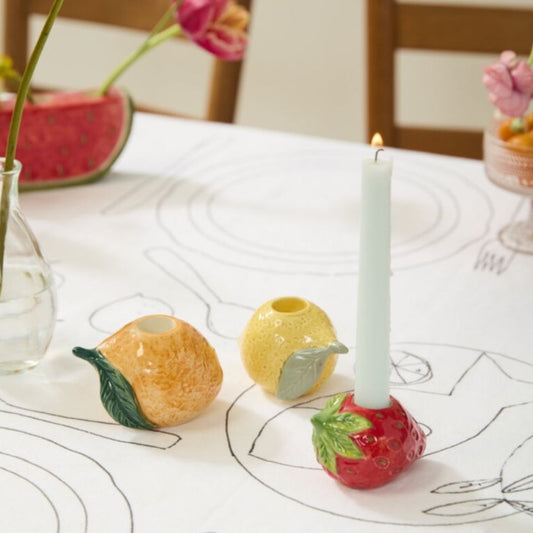 Orange Fresh Fruit Candle Holder