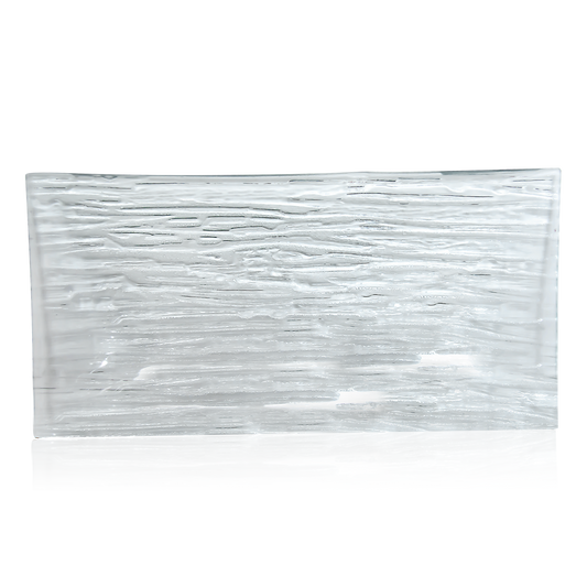 Glass Iridescent Etched Decorative Tray