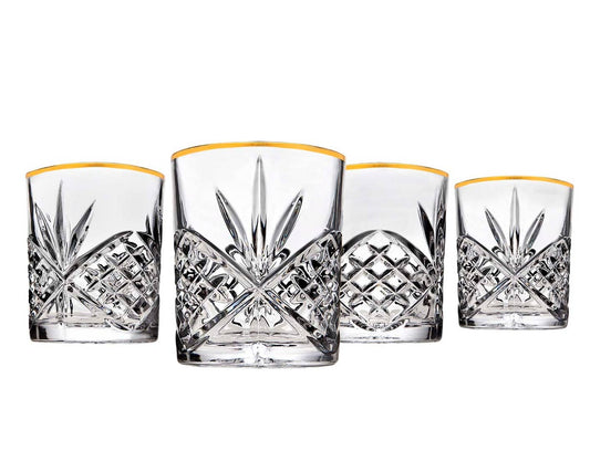 Gold Rimmed Crystal Highball Glasses