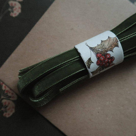 Velvet Moss Green Ribbon
