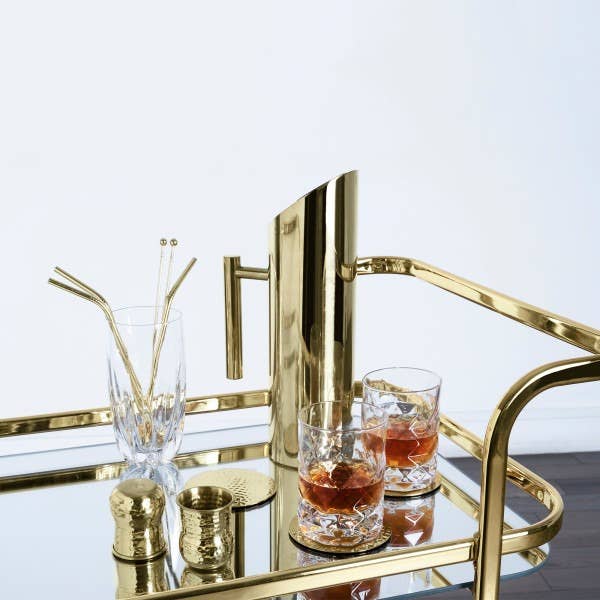 Gold-Plated Bar Cart