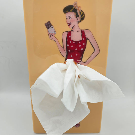 Beige Flying Skirts Tissue Box