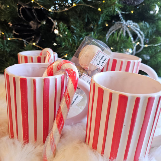Pink and Red Christmas Mugs