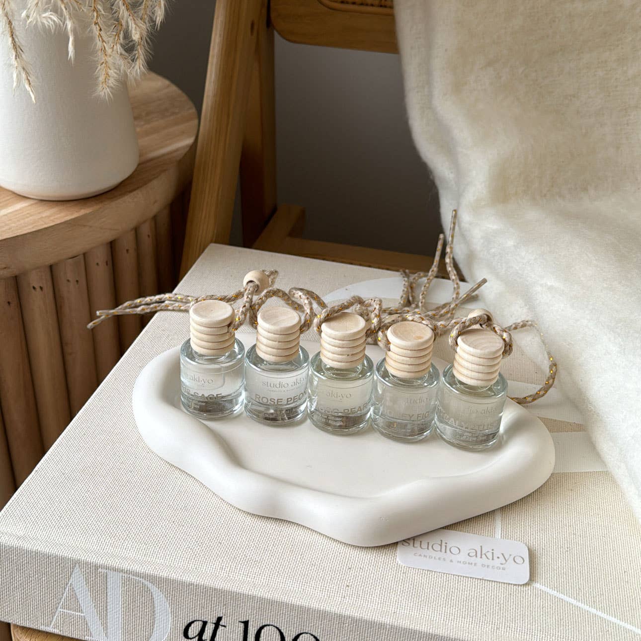 Car Diffuser Basil + Bosc Pear | Boho Natural Car Freshies