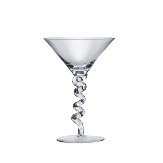 Clear Martini Glasses with Twisted Stems