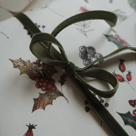 Velvet Moss Green Ribbon