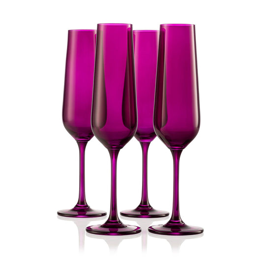 Amethyst Crystal Champagne Flute