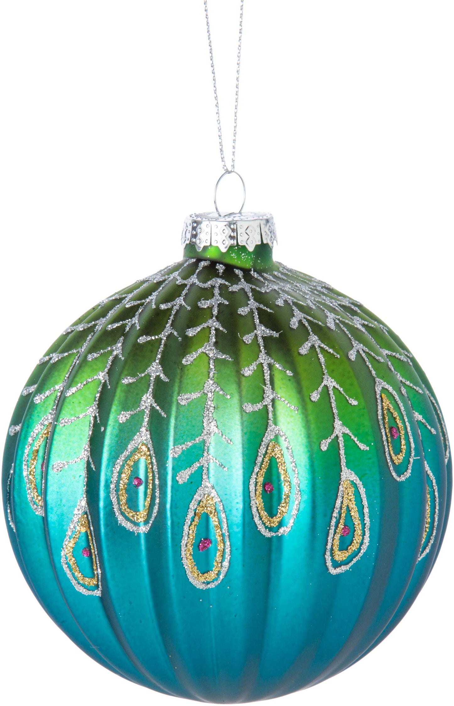Peacock Glass Ornamnet