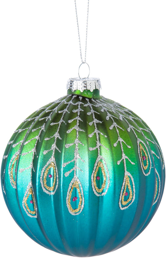 Peacock Glass Ornamnet
