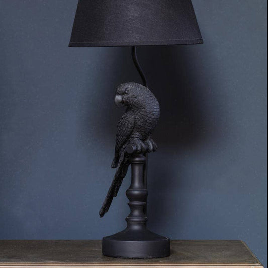 Black parrot lamp with shade