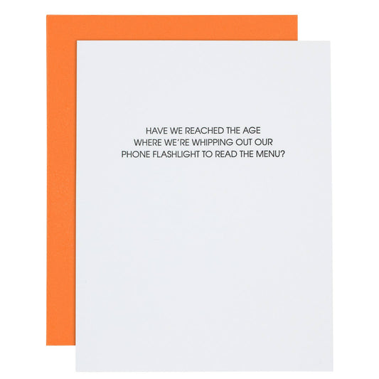Read Menu With Phone Flashlight - Funny Birthday Card